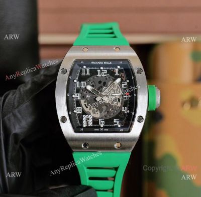 New Upgraded Richard Mille RM010 AG TI Men Watches Titanium & Rubber Strap